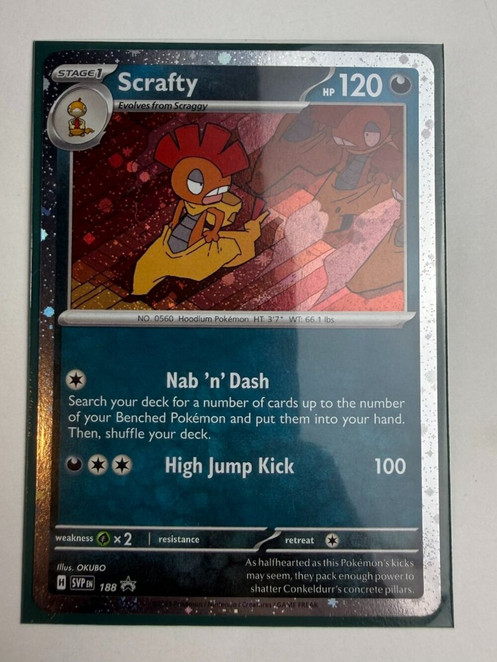 SCRAFTY (COSMOS HOLO) 188 HOLO PROMO SCARLET & VIOLET PROMO POKEMON HOLO NM